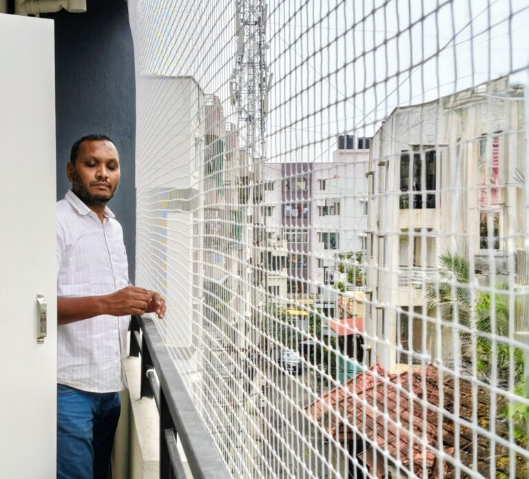 Balcony Bird Netting, Pigeon Nets & Safety Nets Installation | Sunset Invisible Grill Bangalore